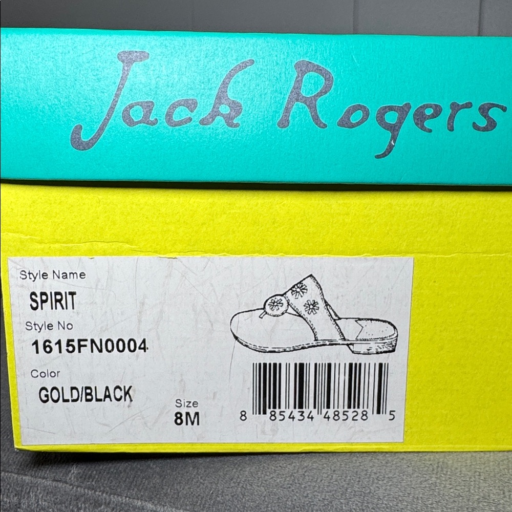 Jack Rogers Signature Spirit Sandals Gold & Black Size 8 - Picture 15 of 16